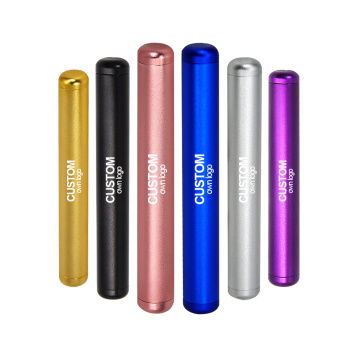 Wholesale Custom Laser Logo Colorful Metal aluminum Smoking Accessories Cigarette herb weed Joint Tube Container